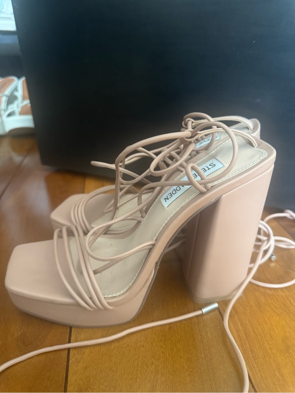 Steve Madden Blush Pink Lace-Up Platform Sandals